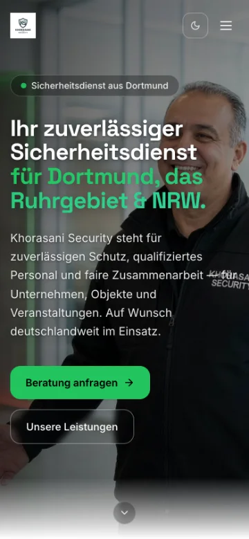 Dieselbe Startseite auf dem Handy